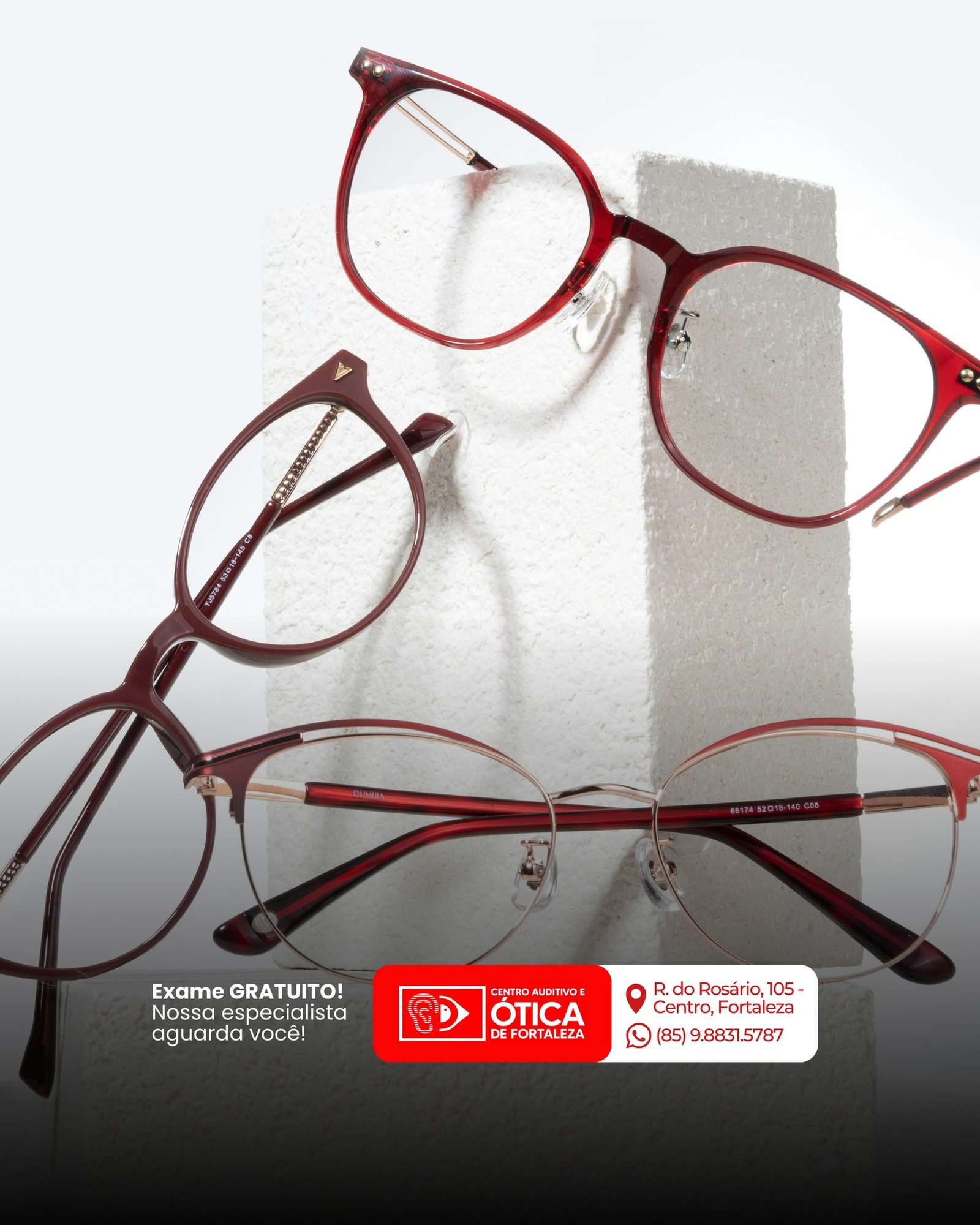 Coleção de armações de óculos de grau e sol da Ótica em Fortaleza